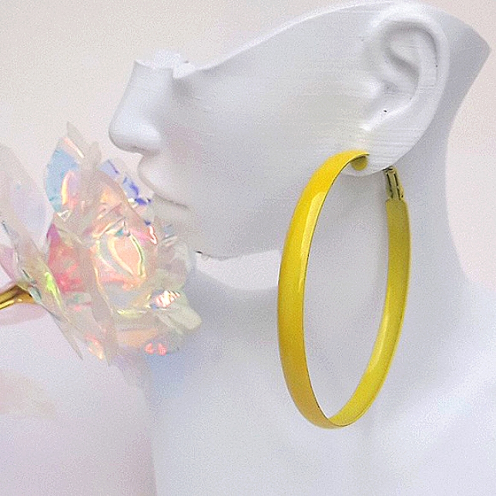Yellow Hoop Earrings